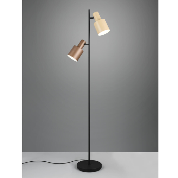 Lampa podłogowa ELIOR DL217419400 Trio z przełącznikiem nożnym beżowa brązowa