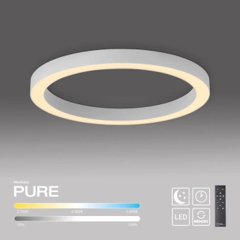 Lampa sufitowa na pilot PURE LINES biała 6309-16 1xLED 30W 2200-5500K ring