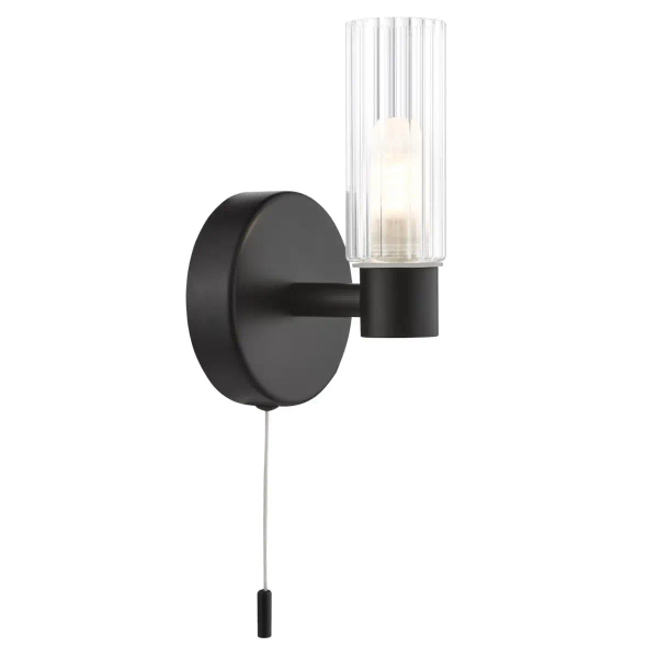 Łazienkowa lampa ścienna Bolton BOL0722 z włącznikiem IP44 czarny