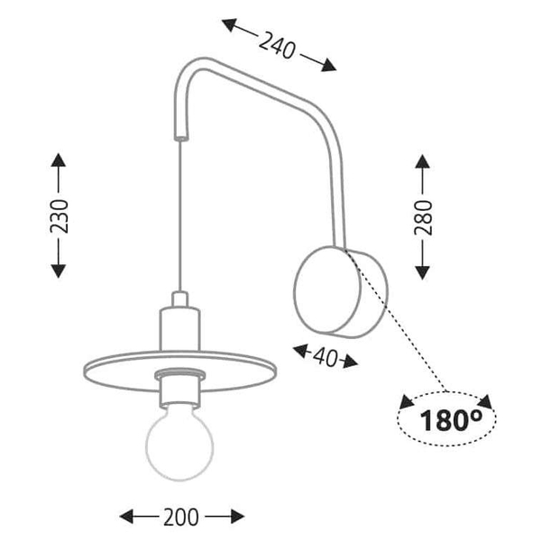 Industrialna LAMPA ścienna IKEDA 7978 Shilo metalowa OPRAWA kinkiet regulowany wysięgnik loft czarny