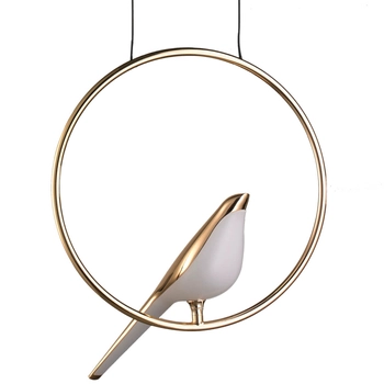 Wisząca lampa dekoracyjna Tit ST-9008P - 1 Step LED 10W 3000K ptak koło złote