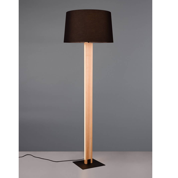 Metalowa lampa stojąca Rahul 447610232 z wtyczką do pokoju czarna brązowa
