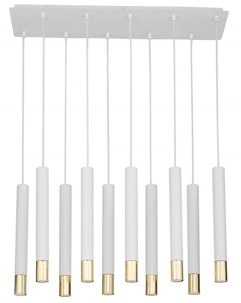 Sypialniana lampa wisząca Sopel Grand 33392 biała złota nad łóżko