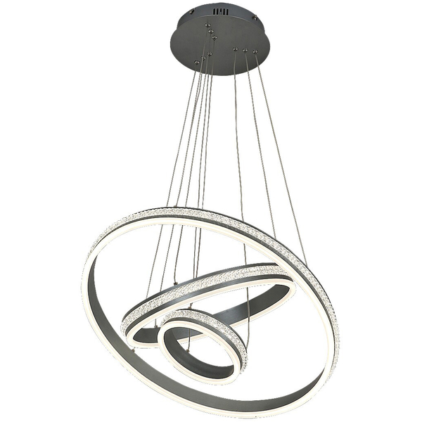 Wisząca lampa Avalon rings z kryształkami LED 75W 4000K aluminium