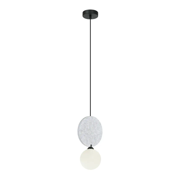 Kulista lampa wisząca Andrea PND-59779-1M-LGR nad wyspę czarna szara