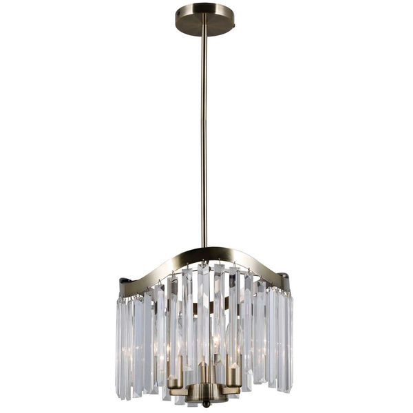 LAMPA wisząca SABRIGA PND-44544-3 Italux glamour OPRAWA metalowy ZWIS kryształki brąz przezroczyste