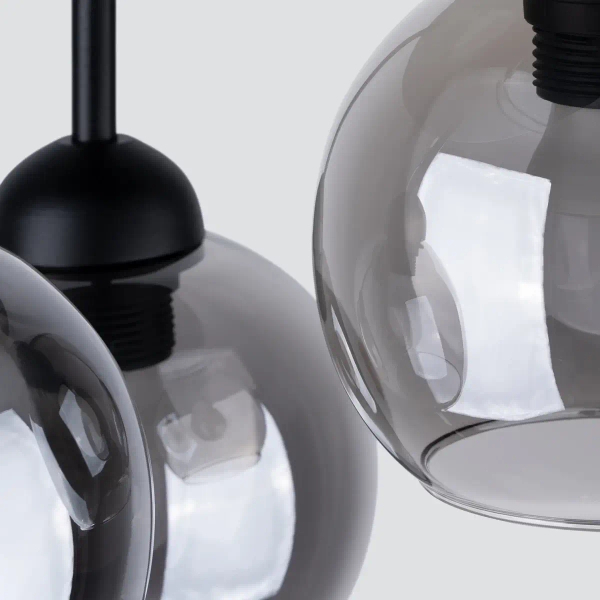 Potrójna lampa sufitowa ALINO SL.1140 kule przydymione czarne
