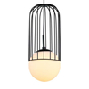 Druciana LAMPA wisząca MATTY MDM-3939/1 BK Italux metalowa OPRAWA drut ZWIS szklana kula ball klatka loft czarna