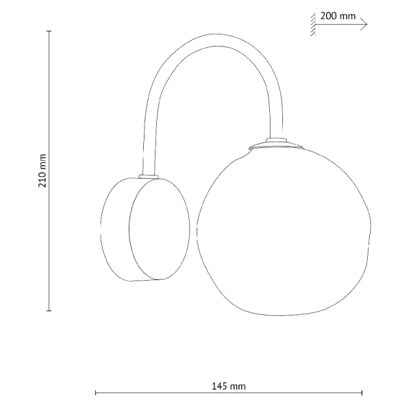 Ścienna lampa glamour Lava Sabia 11152 kula bursztynowa koniak