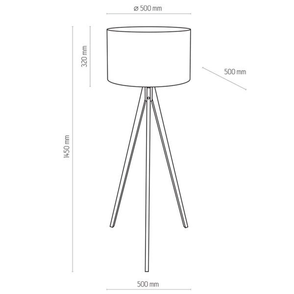 Rustykalna lampa podłogowa Treviso 5039 TK Lighting okrągły abażur czarny