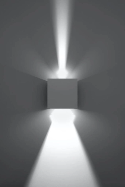 Kinkiet LAMPA przyścienna elewacyjna SL.0544 metalowa OPRAWA cube LED 6W 3000K kostka IP54 biała