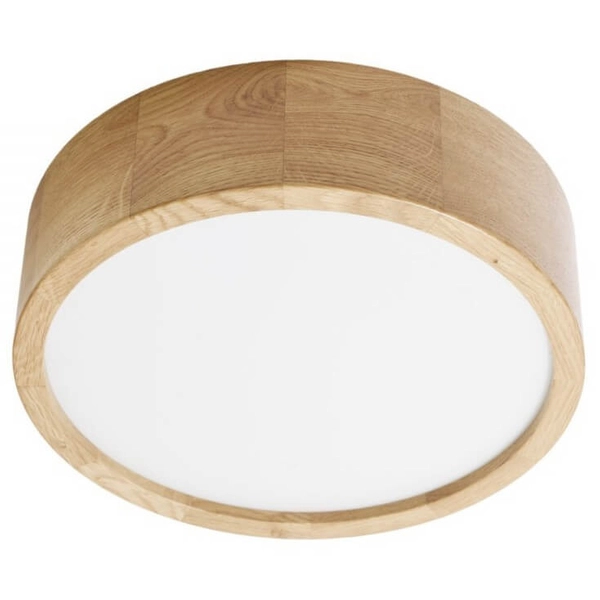Drewniana lampa sufitowa 137623617422 okrągła do salonu