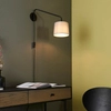 Regulowana lampa ścienna Carlson 79500 z abażurem czarny szary