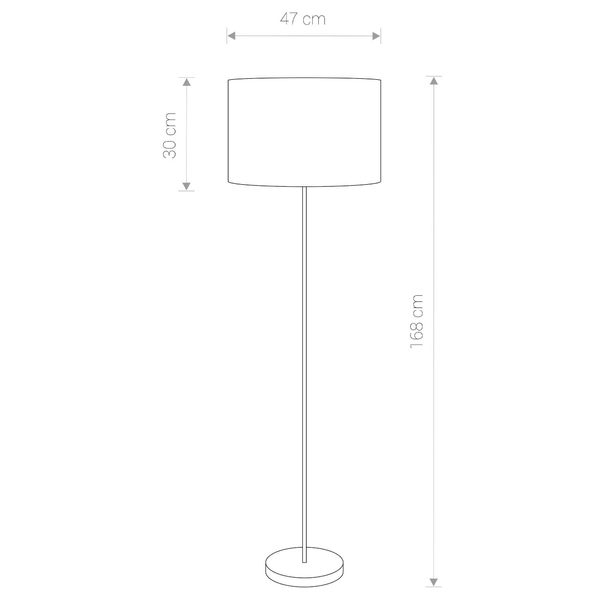 Stojąca lampa podłogowa Hotel 9300 abażurowa do salonu okrągła szara