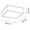 Natynkowa LAMPA sufitowa TOTTORI IL 1236 Shilo kwadratowa OPRAWA LED 10W 3000K plafon czarny