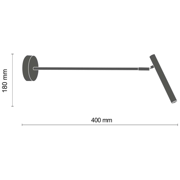 Lampa ścienna LIVO 0404 metalowa regulowana tuba na wysięgniku loft złota