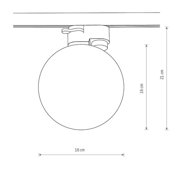 Lampa do 1-obwodowego systemu szynowego Profile 11298 Nowodvorski ball czarna biała
