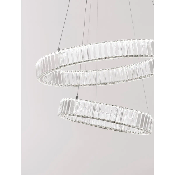 Srebrna lampa wisząca BAUTA LE42917 rings LED 46W do pokoju