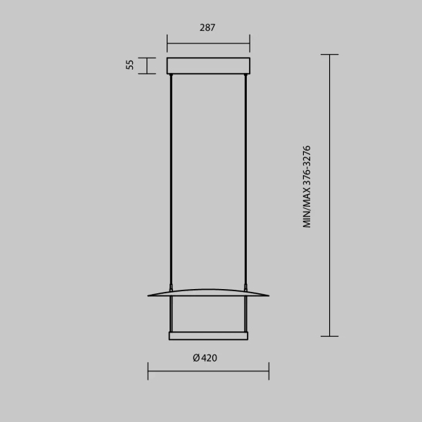 Lampa wisząca nad stół Ambience MOD280PL-L23B3K1 LED 23W 3000K czarna