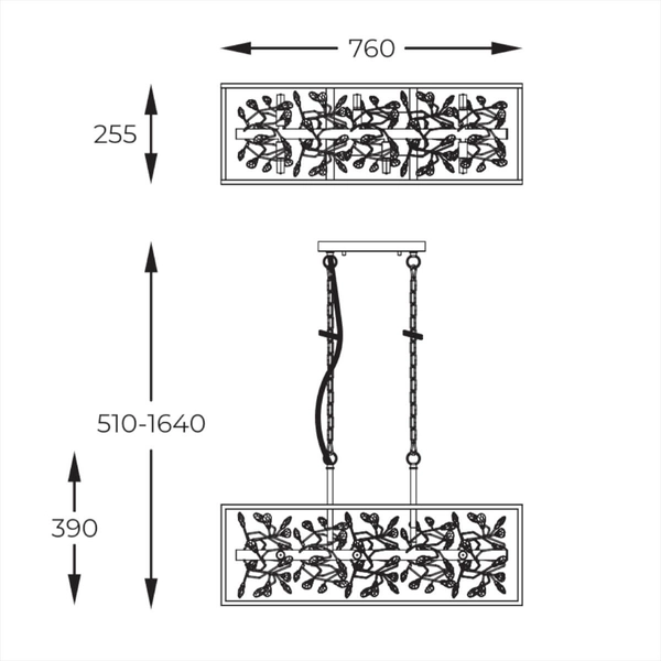Designerski żyrandol Spring P0578-06C-P7TF czarny złoty przezroczysty