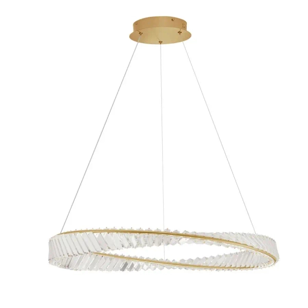 Salonowa lampa wisząca BAUTA LE42913 z kryształkami LED 45W 3500K złota