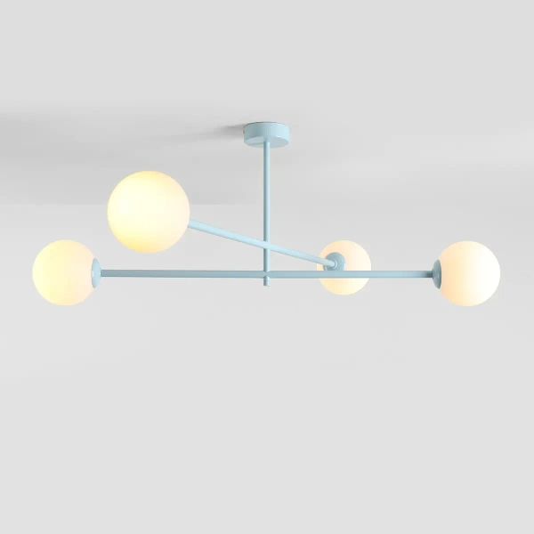 Okrągła sufitowa lampa Pinne 1080PL_L29 kule szklane białe niebieskie