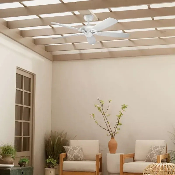 Wentylator z lampą LED Kevlar biały KLF-KEVLAR-42-WHT IP44 tarasowy