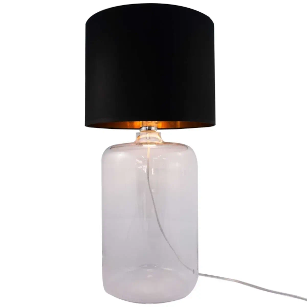 Nocna lampa stojąca AMARSA 5508BKGO szklana czarna przezroczysta