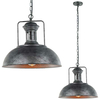 LAMPA wisząca NADIA MDM-2647/1 GR+BK Italux industrialna OPRAWA metalowy ZWIS kopuła szara