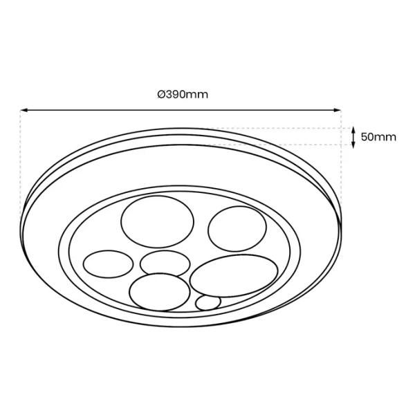 Ledowy plafon z pilotem BUBBLES ML8128 LED 30W 3000-6000K biały złoty