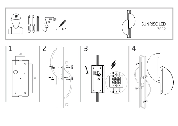 Salonowa lampa Sunrise 7652 ścienna LED 12W 3000K drewniana