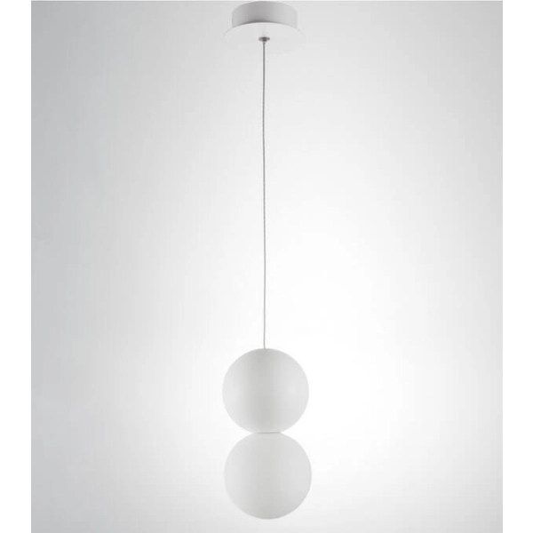 Betonowa lampa wisząca IBAGUE LE42063 nad stół kulista biały