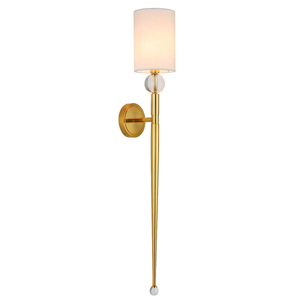 Salonowa lampa na ścianę DAMA ST-8436 GB-CE z abażurem złoty biały