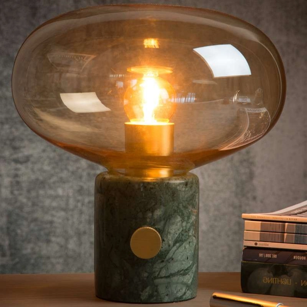 Loftowa LAMPA stołowa CHARLIZE 03520/01/62 Lucide marmurowa LAMPKA stojąca zielona bursztynowa