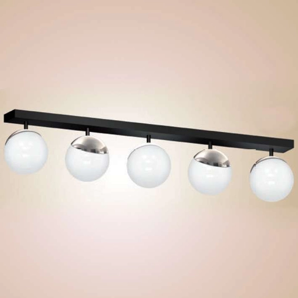 Plafon LAMPA sufitowa SFERA MLP8875 Milagro metalowa OPRAWA kule balls na listwie czarne białe chrom