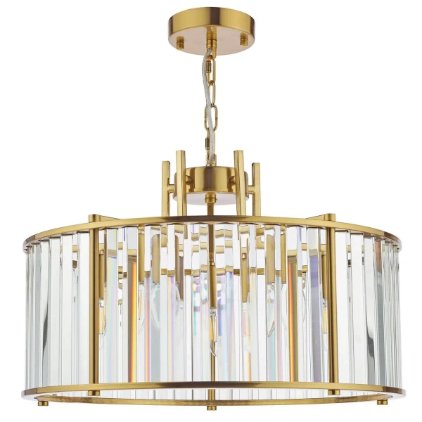 Żyrandol glamour Kiran KIR0535 kryształowy nad stół crystals mosiądz