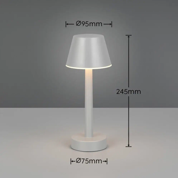 Stolikowa lampa na taras VIDAL R54991177 LED 1,5W 3000K IP44 szara