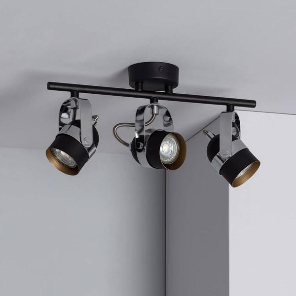 Regulowana lampa sufitowa Retro ABR-RRH-C-3XGU10 Abruzzo czarny srebrny