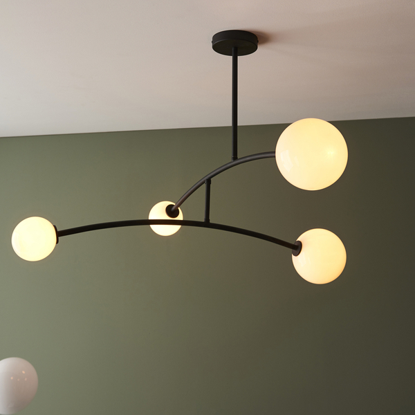 Żyrandol nowoczesny L&-192940 Light& molekuły szklane kule czarny