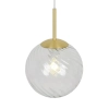Kulista lampa wisząca nad stół Chisell 2312073035 szklana mosiądz