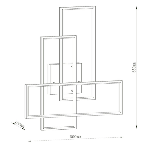 Sufitowa lampa geometryczna LOKERO 78101/60/30 LED 60W 2700-4000K czarny