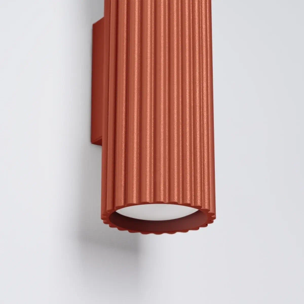 Ścienna lampa tuba KARBON SL.1655 ryflowana terakota