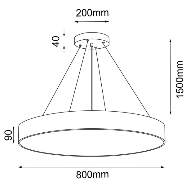 Lampa wisząca okrągła Sengo 5212 Shilo ring koło metalowa czarna