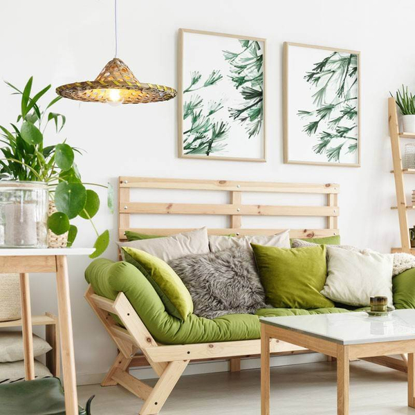 Pleciona lampa zawieszana Boho ABR-LWBRA Abruzzo do jadalni beżowa