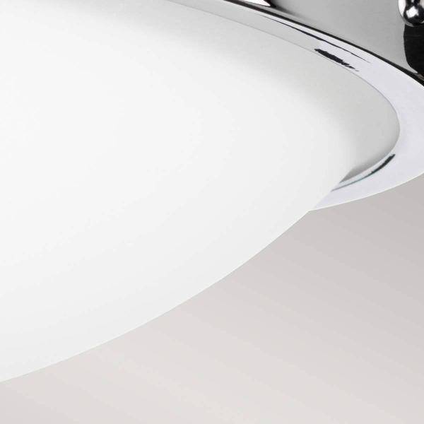 Okrągła lampa sufitowa Gravity FE-GRAVITY-F-PC do sypialni chrom biała