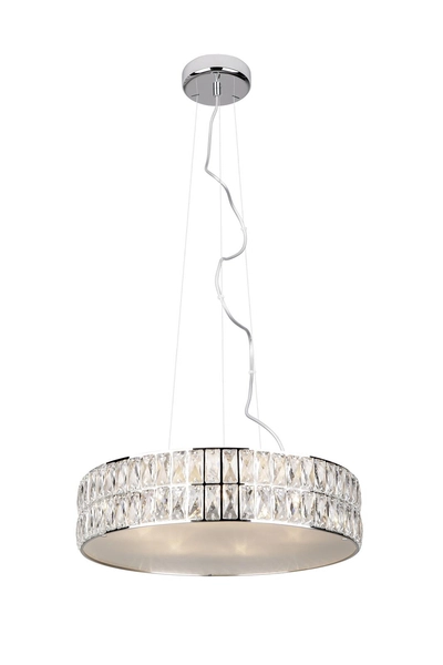 LAMPA wisząca DIAMANTE P0238 Maxlight szklana OPRAWA okrągła ZWIS z kryształkami crystal przezroczysty