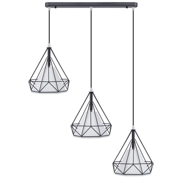 Druciana LAMPA wisząca 8803/3 ZWIS - 01 Elem loftowa OPRAWA metalowy ZWIS piramidy czarne białe
