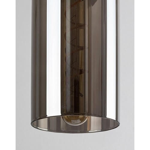 Wisząca lampa loft RONNO 72051 tubka szklana przydymiona czarna