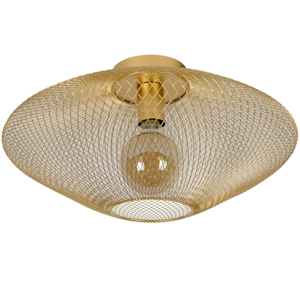 Industrialna LAMPA sufitowa MESH 21123/45/02 Lucide loftowa OPRAWA metalowa druciana złota