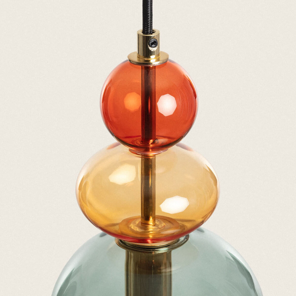 Lampa zwieszana Koloreno ABR-KOLO2-Z zielony czerwony pomarańczowy
